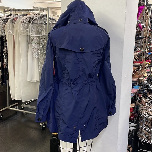 Navy Burberry Brit Parka - Picture 3 of 5